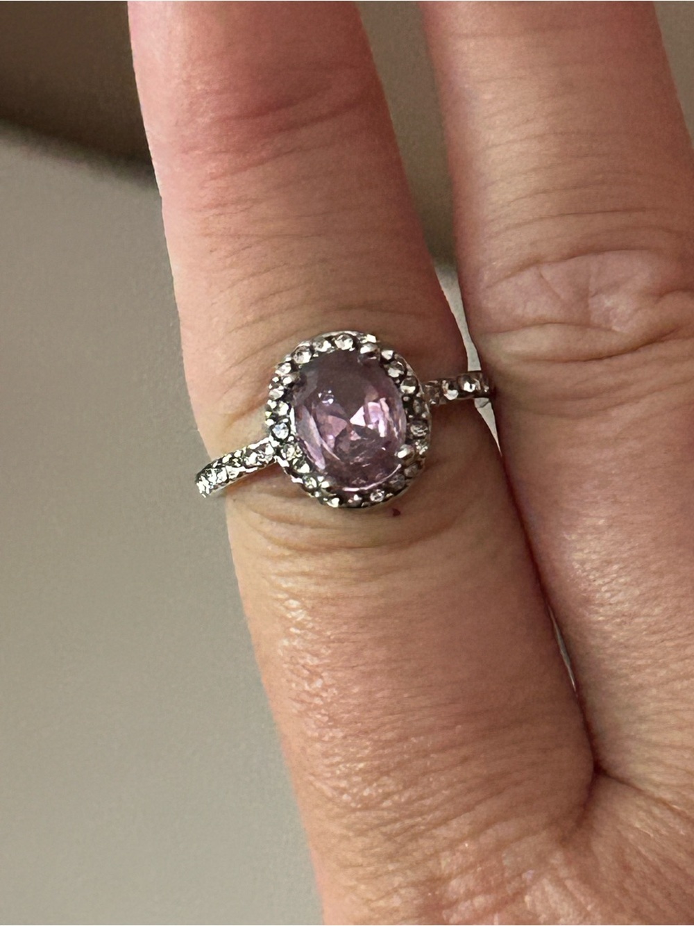 4/$50 pink solitaire woman ring size 7